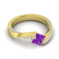 thumbnail image 3 of Diamond-Capitals 1.25 Carat (F-G/VS1) Natural Diamond Amethyst Gemstone Sparkle Engagement Ring for Fiancee 18K Yellow Gold Size 4, 3 of 8