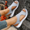 thumbnail image 3 of Rokment Women's Sparkly Rhinestones Comfortable Walking Sandals Slip on Air Cushion Arch Support Wedge Slingback Open Toe Platform Summer Shoes Breathable Beach Footwear Grey Size 9, 3 of 6