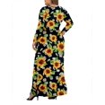 thumbnail image 2 of Aiyino Women Plus Size V Neck Long Sleeve Casual Evening Dress, Comfortable Elegant Party Maxi Dress, 2 of 6
