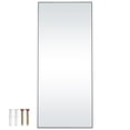 thumbnail image 1 of KFFKFF Full Body Mirror, 71'' x 31'', Spacious Rectangular Floor Mirror with Aluminum Frame, Versatile Standing or Wall-Mounted Design for Dressing in Bedroom or Living Area, Black, 1 of 9