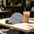 thumbnail image 4 of Xijirk Baseball Cap Textured Woven Curved Brim Fashion Hat for Daily Casual Street Travel Outdoor Wear,Black,One Size, 4 of 7