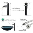 thumbnail image 5 of Eclife 16.5" Square Tempered Glass Bathroom Sink Combo with Faucet 1.5 GPM and Pop up Drain Bathroom Bowl,Blue, 5 of 8