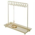 thumbnail image 6 of MyGift Modern Brass-Tone Metal Necklace Jewelry Organizer with 20 Hooks, 6 of 6