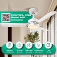 thumbnail image 2 of Ventilador de techo con luz de 36inch/90cm,Ventiladores de techo con luces con luz y control remoto,6 velocidades,3CCT,40W,Regulable,Reversible,Ventilador para patios,sala,dormitorio(Blanco), 2 of 5