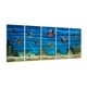 thumbnail image 1 of SYGALLERIER School Of Fish Arte de pared de metal hecho a mano en 3D, obras de arte costeras de aluminio, estilos marinos abstractos modernos, acento de pared en color azul, verde, plateado, para sala, 1 of 1