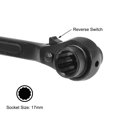 thumbnail image 3 of Uxcell 12 Point Scaffold Ratchet Spanner Ratcheting Socket Wrench 14x17mm Black, 3 of 5