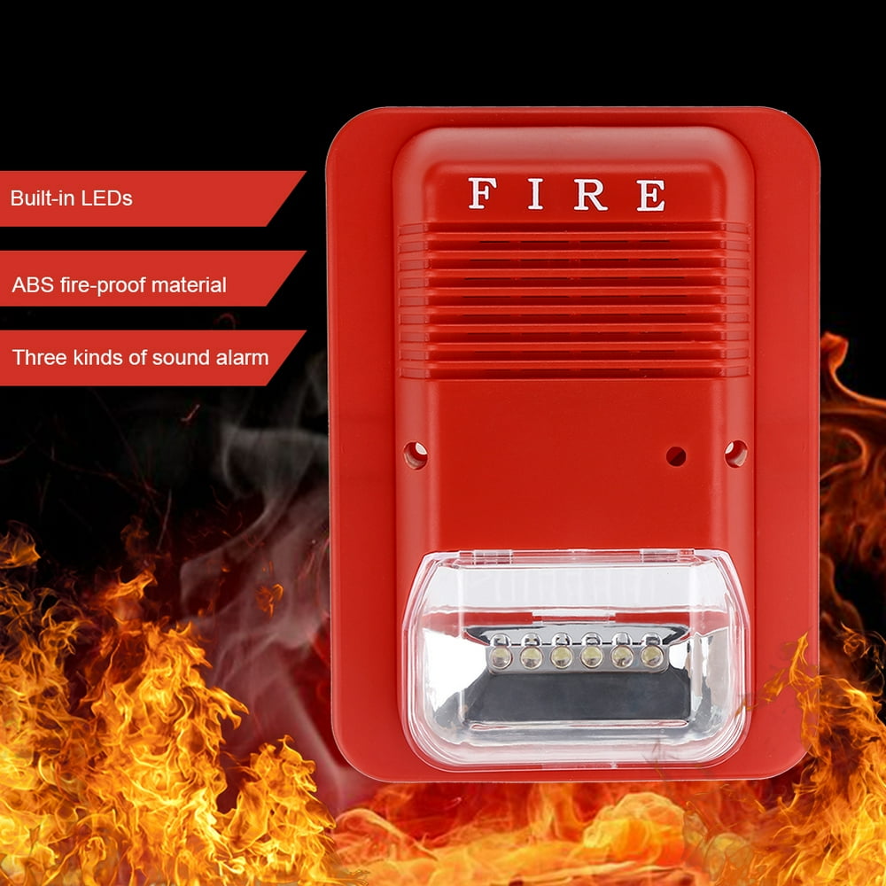 Sound And Light Fire Alarm Warning Strobe Siren Horn Sound Alert Safety System Sensor for Home