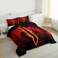 thumbnail image 3 of Castle Fairy Red Gamepads 3 Pieces Queen Comforter Set for Teens,Gradient Lightsaber Ultra Soft Bedding Sets,Video Game Bedding Comforter Set,Super Cozy Room Decor, 3 of 8