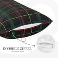 thumbnail image 3 of Gukieu Buffalo Plaid Dark Green Print Plush Pillow Cover, Hidden Zipper Pillow Protector without Pillow Core, Suitable for Bedroom, Office, Car Decoration-14"x20", 3 of 6