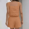 thumbnail image 4 of 2 Piece Lounge Set Women Sleeveless 2 Piece Outfits for Women Solid Color Tank Tops and High Waisted Shorts Summer Beach Sets, 4 of 7
