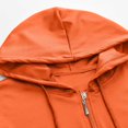 thumbnail image 6 of QQAMB Women 2 Piece Outfits Hoodie Sweatshirt Tracksuit Solid Color Hooded Zip Up Jacket Coat and Pant Sport Suit Sweatsuit Orange M, 6 of 7