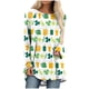 thumbnail image 1 of Mujeres Casual St. Patrick's Day Impreso Manga larga O-cuello Pullover Blusa Camiseta Tops Pompotops FGAJ380, 1 of 5