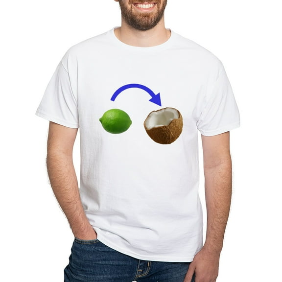 CafePress - Put The Lime In The Coconut T Shirt - Men's White Classic Cotton T-Shirts
