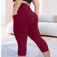 thumbnail image 6 of laiqvcdr Plus Size Women's Capri Yoga Pants 7/9 Length Quick Dry Compression Leggings High Waisted Tummy Control Workout Pockets Moisture Wicking Gym Running Activewear, 6 of 9
