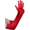 thumbnail image 1 of Long Opera Party 20s Satin Gloves Stretchy Adult Size Elbow Length,Red, 1 of 4