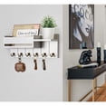 thumbnail image 5 of Homaryx Wall Mounted Key Holder with Shelf and Mail Organizer, Wooden Key Hanger Rack for Entryway, Living Room, Hallway Home Essentials White, 5 of 6