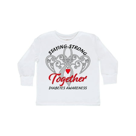 

Inktastic Diabetes Awareness Gray Ribbon Red Heart Gift Toddler Boy or Toddler Girl Long Sleeve T-Shirt