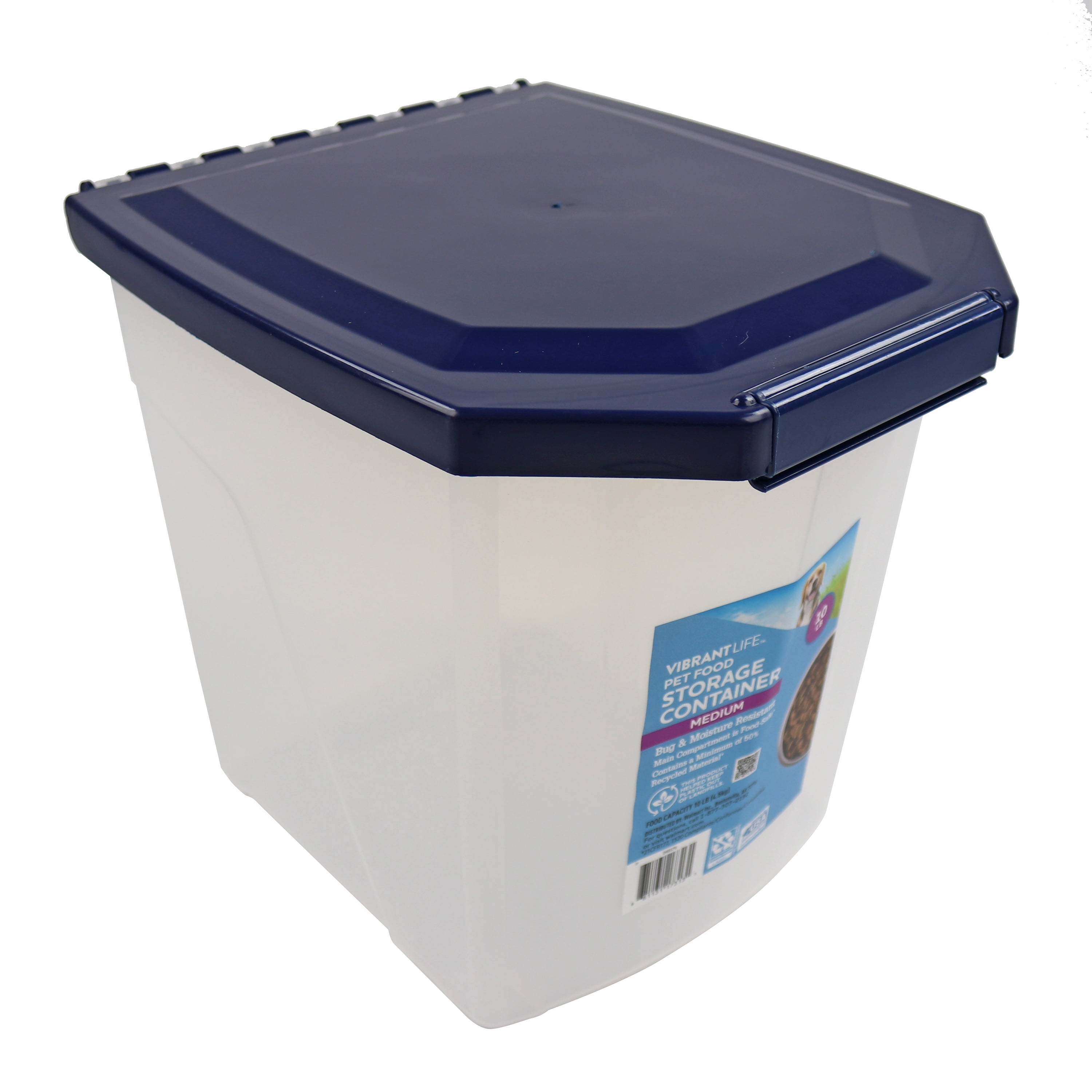 Vibrant Life Plastic Dog Food Storage Container, Medium, 10 lb