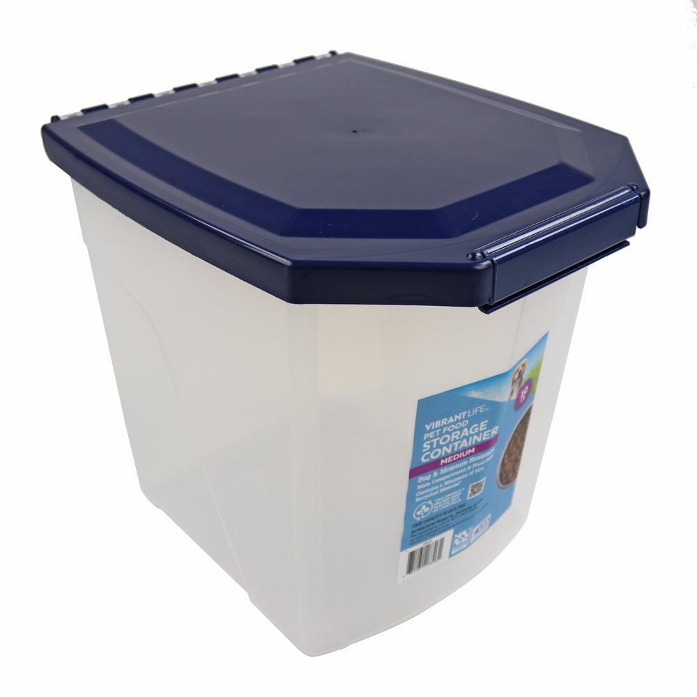Vibrant Life Plastic Dog Food Storage Container, Medium, 10 lb