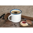 thumbnail image 2 of Red Co. Set of 6 Enamelware Metal Medium Classic 12 Oz Round Coffee and Tea Mug with Handle, Solid White/Navy Blue Rim, 2 of 10