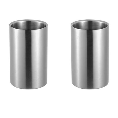 

2Pcs Wine Cooler Bucket Stainless Steel Double Wall Wine Cooler Holder Beer Chiller Champagne Cooler Ice Bucket