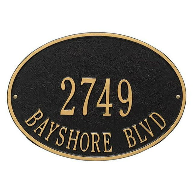 Whitehall 2923BG Hawthorne Oval - Standard Wall - Two Line- Black/Gold