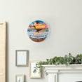 thumbnail image 6 of 12-Inch Glass Wall Clock (Beach Sunset Design) – Quiet Non-Ticking, Decorative Round Clock for Living Room, Bedroom, Coastal Spaces, 6 of 8