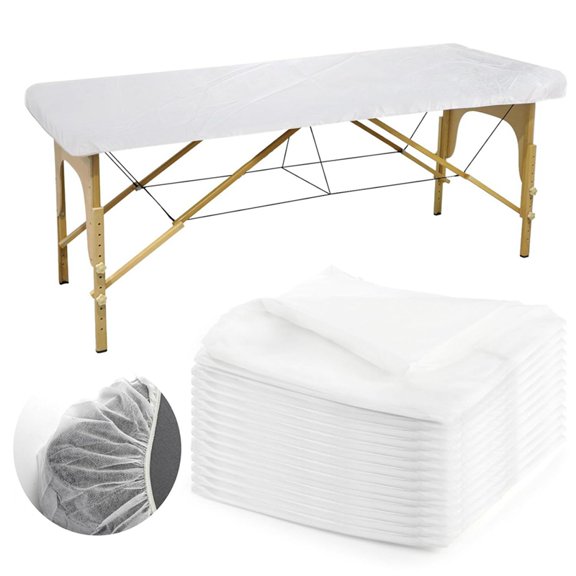 30 PCS Massage Table Sheets Disposable,Elastic Fitted Spa Bed Covers,Breathable Non Woven Fabric Massage Table Protector