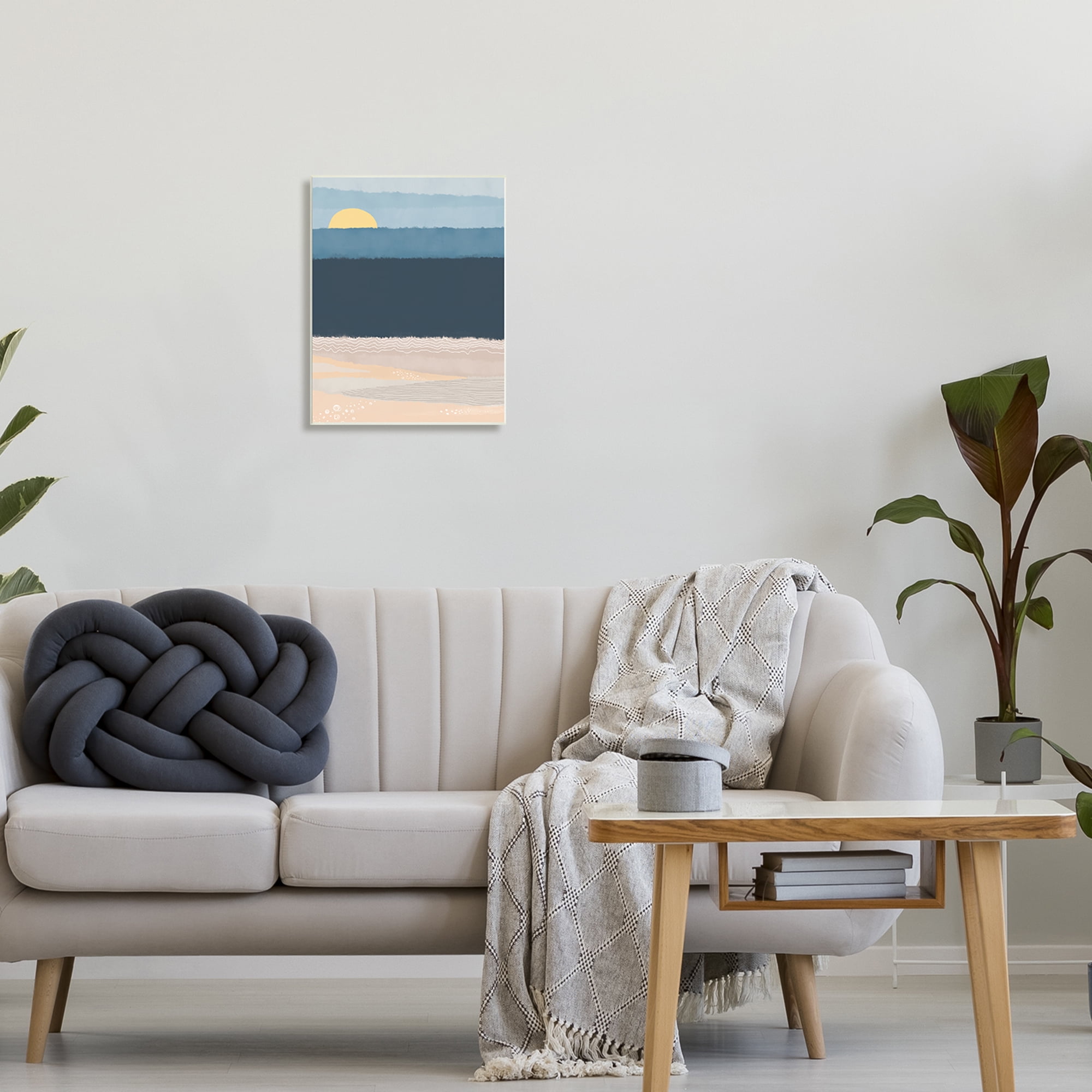 Stupell Industries Abstract Ocean Shore Shining Sun Over Coast Graphic Art Unframed Art Print Wall Art, Design by Darlene Seale