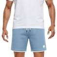 thumbnail image 6 of hoksml Men's Waffle Knit Drawstring Casual Shorts, Contrast Cuff Breathable Athletic Shorts for Sports Daily Wear, 6 of 7