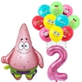 thumbnail image 5 of Conjunto de globos para fiesta de cumpleaños de Bob Esponja para niños, globo de látex con números de papel de aluminio y Patricio Estrella, suministros para decoraciones de fiestas de baby shower, 5 of 5