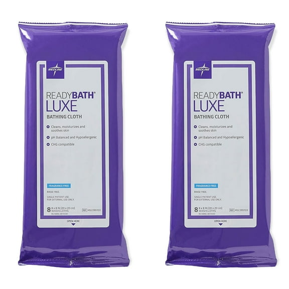 2 Pack Heavyweight Large Personal Cleansing Cloth Wipes Extra Thick 2x8 Count 8x8 inches