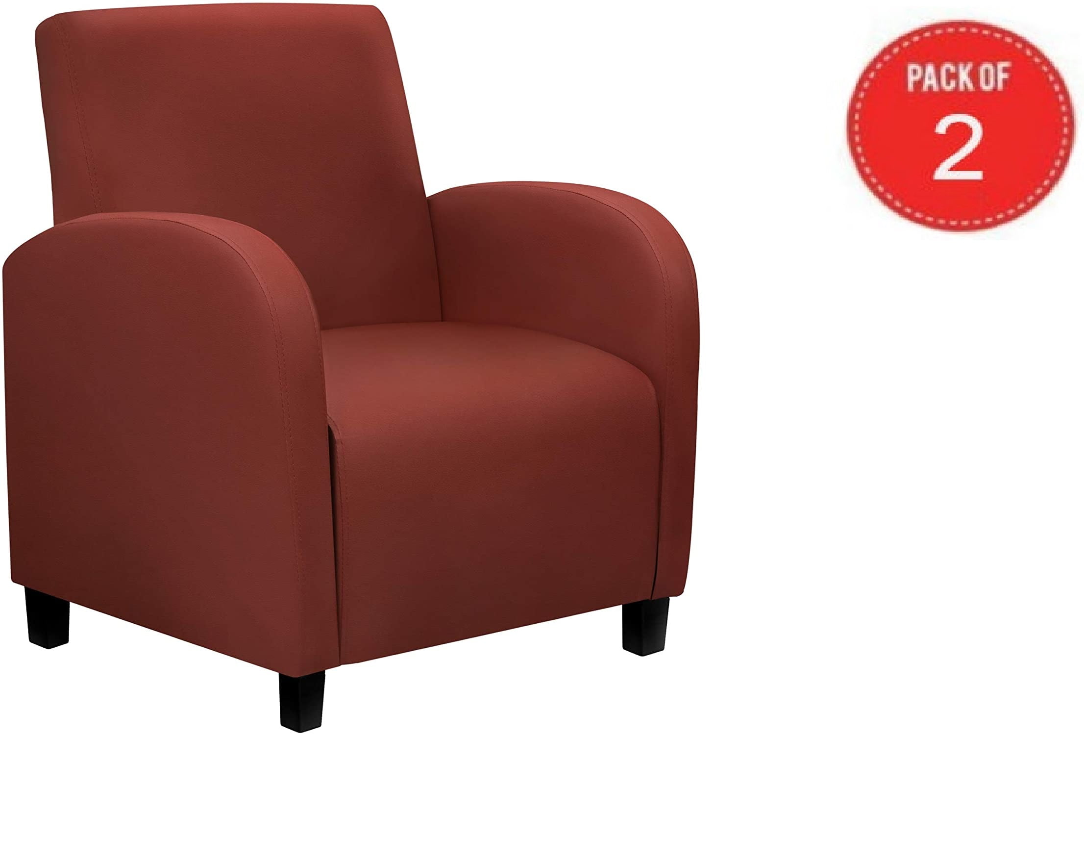 Monarch Specialties LeatherLook Accent Chair Burgundy (Set of 2