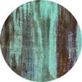 thumbnail image 1 of Ahgly Company Machine Washable Indoor Round Oriental Turquoise Blue Industrial Area Rugs, 8' Round, 1 of 4