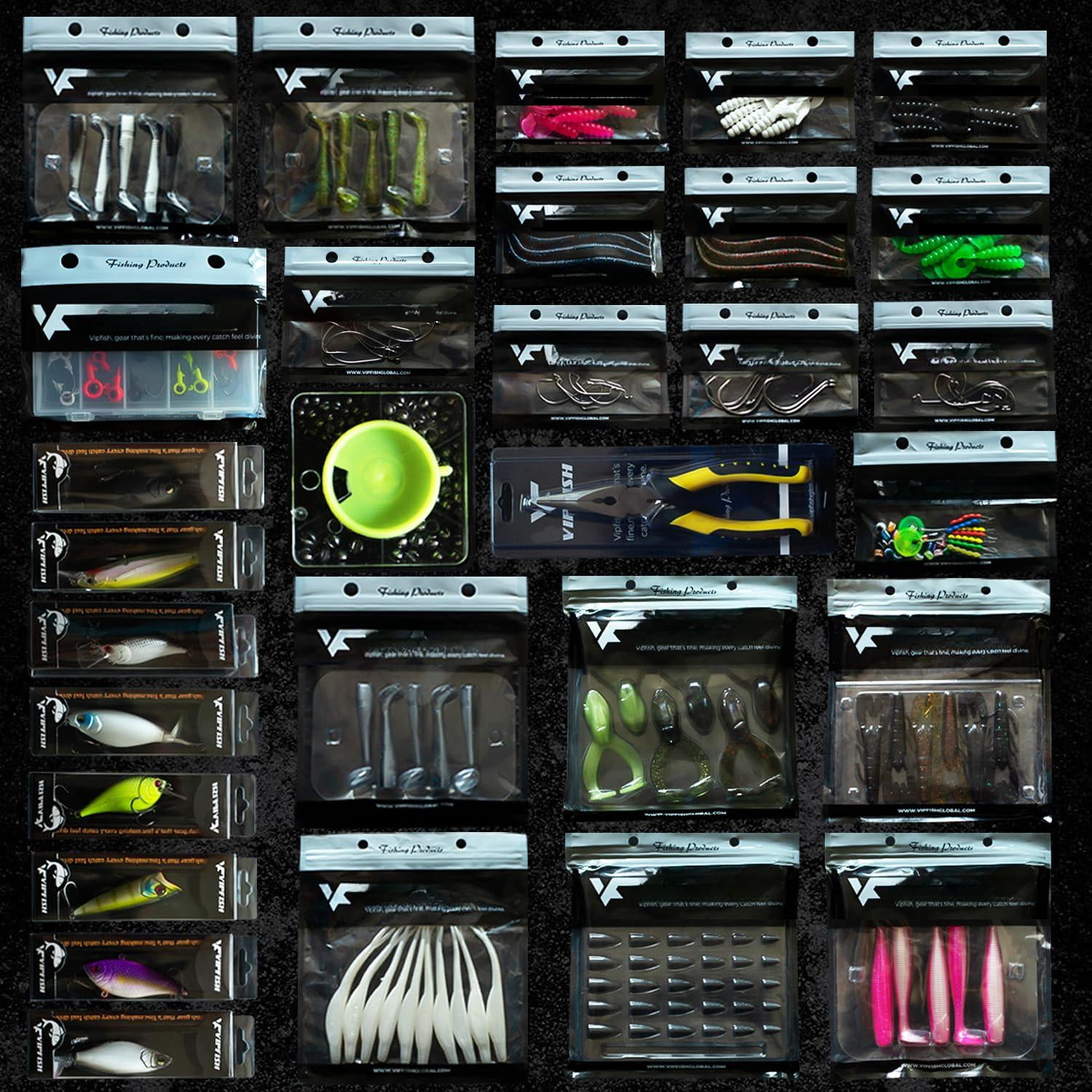 Fishing Tackle Box With Included Lures  Hooks Weights 3-layer Freshwater Kit For Bass Trout Walleye Gear And Equipment Gift Fishingman