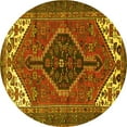 thumbnail image 1 of Ahgly Company Machine Washable Indoor Round Persian Yellow Traditional Area Rugs, 6' Round, 1 of 4