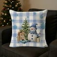 thumbnail image 6 of NWOKYZGH 1Pc Winter Snowman Joy Snowflake Christmas Throw Pillow Covers, Xmas Tree Winter Holiday Blue Buffalo Plaid Cushion Case Decoration for Sofa Couch, 6 of 6