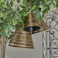 thumbnail image 2 of DecMode Tibetan Inspired Bronze Metal Conical Decorative Cow Bells with Jute Hanging Rope, 3 Count, 2 of 8