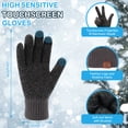 thumbnail image 5 of FZ FANTASTIC ZONE Men Women Winter Knit Hat Beanie Long Scarf Touchscreen Gloves Set Skull Cap Neck Warmer Gloves Set with Fleece Lined,Dark Grey, 5 of 7