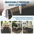 thumbnail image 7 of 5x7 Washable  Bordered Jute Rug - Stain Resistant Low Pile Indoor Outdoor Carpet, Modern Geometric for Bedroom Living Room Rug, Machine Washable, Natural, 7 of 7