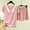 Pink, variant on Women's Pajamas Plus Size Under $10 Fashion Solid Color V Neck Thin Loose And Casual Home Tops Short Pants Pajamas Sets