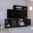 thumbnail image 3 of TV Furniture for TVs Up to 78" – 2-Door Cabinet & 6 Shelves | Black | Engineered Wood, 3 of 13
