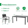 thumbnail image 5 of AECOJOY 7 Piece Outdoor Dining Set Patio Furniture Set On Sale Wood Grain Outdoor Table and Chairs on Clearance in Black, 5 of 7