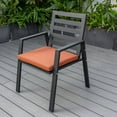 thumbnail image 6 of LeisureMod 5-Piece Dining Set 48" Round Dining Table and 4 Patio Arm Chairs in Aluminum with Slatted Design and Removable Cushions Seats 4 Person for Home, Patio, Chelsea Collection in Orange, 6 of 26