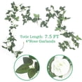 thumbnail image 2 of 4Pcs(32 FT) Artificial Rose Vine Fake Flower Garland Hanging Rose Ivy Hanging Baskets Wedding Arch Garden Background Decor (Red), 2 of 5