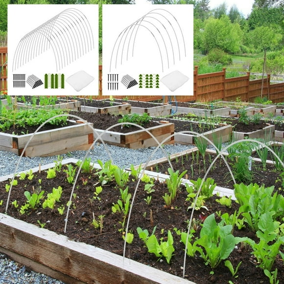 HLONK Greenhouse Hoops Garden Hoops for Raised Beds Easy to Install Garden Mesh Netting Kit Bendable Greenhouse Hoops Wide Tunnel Hoop House Garden Mesh Netting Kit for Outdoor Garden Pla