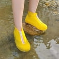 thumbnail image 2 of LAICAIW Couvre-Chaussures Imperméables, Housse de Chaussure en Silicone Réutilisable Antidérapante Durable avec Fermeture Éclair Élastique Protection contre la Pluie pour Hommes Femmes (L (Femmes 7.5-11, Hommes 6.5-10.5), Jaune), 2 of 7