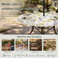 thumbnail image 6 of Round Outdoor Tablecloth with Umbrella Hole and Zipper, Yellow Spring Floral Tablecloth with Elastic Waterproof, Flowers Botanical Elegant Pastoral Patio Table Covers for 31" - 35" Pool Tables, 6 of 9