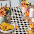 thumbnail image 4 of Burlap Table Runner 70 Inches Long,Orange Pumpkin Fall Maple Leaves Thanksgiving Bird Non-Slip Kitchen Table Runners for Dining Room Everyday Use Party Table Decorations Retro Black Grid, 4 of 9