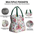 thumbnail image 3 of Pioneer Flower Floral Print Pattern Drawstring Lunch Bag Women - Drawstring Lunch Bag Insulated for Work Office - Stain-Resistant Large Lunchbags for Women with Multi-Pockets, 3 of 6